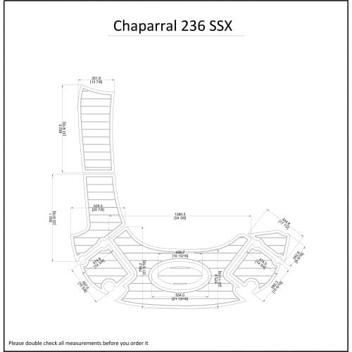 Chaparral 236 SSX Swim Platform Pad 1/4" 6mm Boat EVA Teak Decking