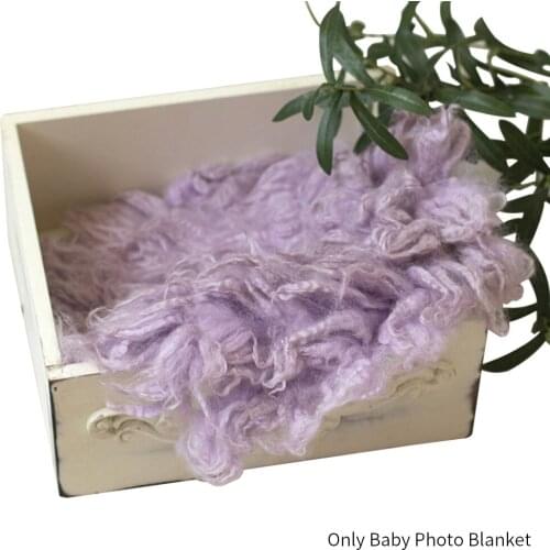 Boys Girls Vintage Photo Props Portable Soft Handmade Fluffy Baby Blanket Backdrop Mat Newborn Artificial Wool DIY Solid Durable