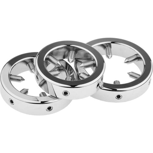 Stainless Steel Penis Sleeve Locking Ring Men Heavy Duty Weight Cock Ring Stretcher Scrotum With Removable Nails BDSM Sex Toys