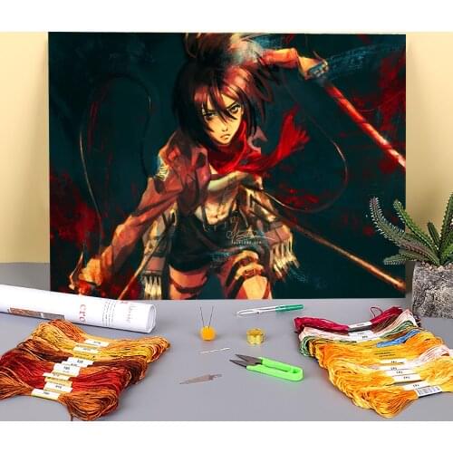 Portrait Worth A Hundred Soldiers Printed 11CT Cross-Stitch Kit Embroidery DMC Threads Handiwork Painting Hobby Promotions