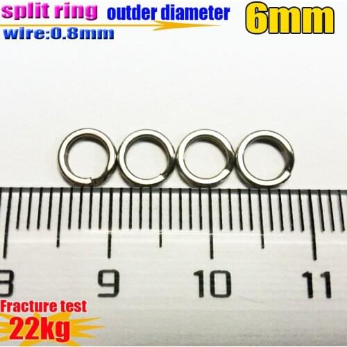 2019new fishing lures with split rings size:wire0.8mm OD6mm quantity:200pcs/lot 304stainless steel