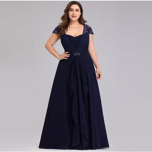 New Strapless Evening Dress Fashion Embroidery Short Sleeves A-Line Zipper Back Floor-Length Plus Size Women Formal Gowns D944
