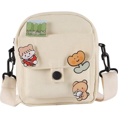 New Women Handbags Crossbody Bags Fashion Female Shoulder Bags Casual Canvas School Students Bookbag Cute Cartoon Messenger Bags