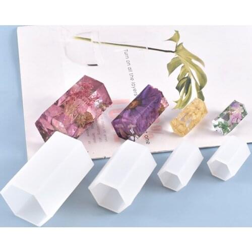 DIY Crystal Epoxy Mold 6 Size Hexagonal Prism Swing Desktop Decoration Jewelry Silicone Mold Making Resin Mold For Gift