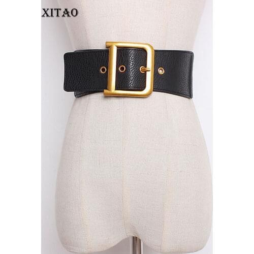 [XITAO] Fashion New Arrival Women 2018 Autumn Solid Color Belt Female Loose Buckle Elastic Buckle Belt LJT4746