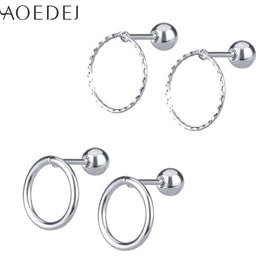 AOEDEJ 316L Stainless Steel Stud Earrings Hip Hop Earring For Men Women Punk Jewelry Ear Cartilage Brincos