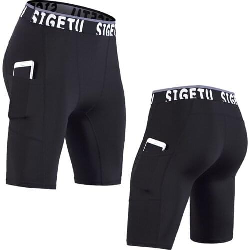 High Quality Compression Shorts Men Fitness Elastic Mens Bodybuiling Shorts Quick Dry Joggers Gyms Fitness Sports Shorts Homme