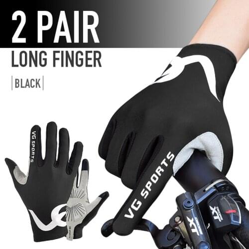 VG sports 2 pairs cycling gloves half full finger touch screen non-slip road bike bicycle gloves riding long fingers gloves MTB