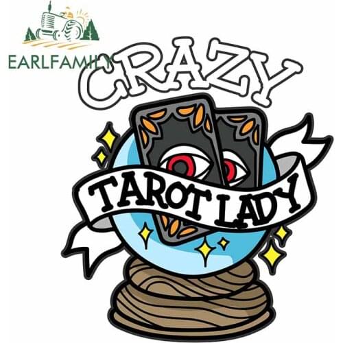 EARLFAMILY 13cm x 11.4cm for Tarot Lady Card Car Sticker Window Trunk Personality Air Conditioner Decal Cartoon Vinyl Car Wrap