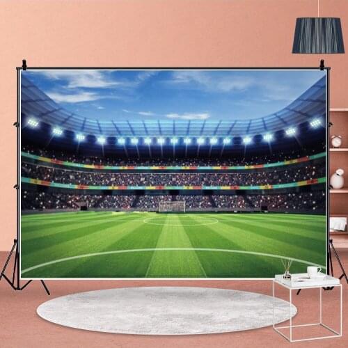 Indoor Arena Photo Background Custom Booth Vinyl Footballs Boy Sport Game Studio Wall Decor Cartoon Birthday Backdrops Banner