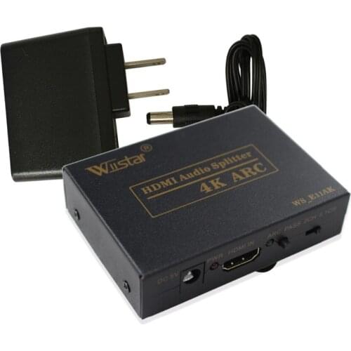 Wiistar HDMI Audio Extractor HDMI to Optical Audio Output + RCA L/R Audio Converter Support HD 4K Toslink for Notebook PC