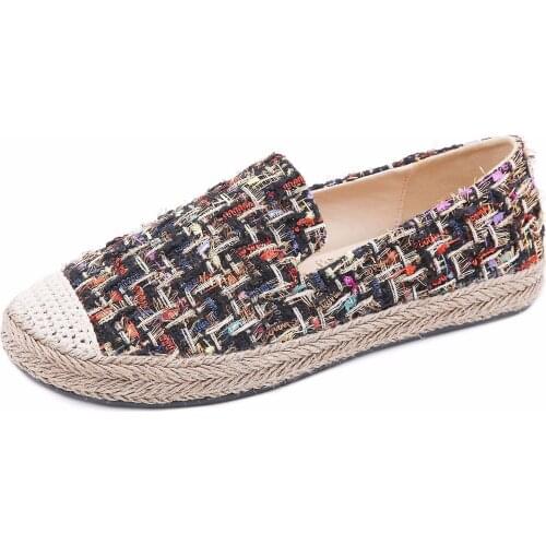 2021 Big Size 41 Espadrilles Shoes Flat Ladies Fashion Comfortable Women Casual 2021 Spring Summer Hemp Flat