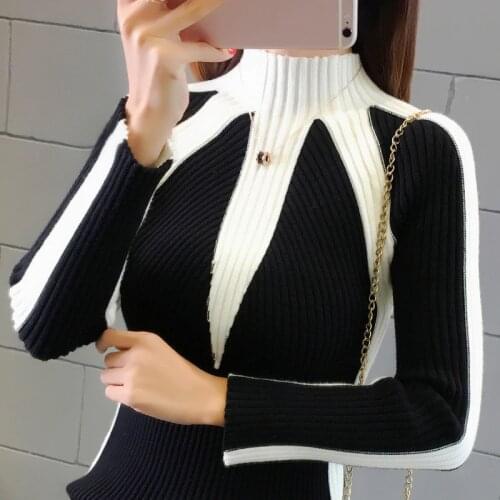 Womens Sweater Winter 2020 Fashion Jumpers Korean Hit Color Pullovers Knitting Pullovers Thick Christmas Sweaters Pull Femme