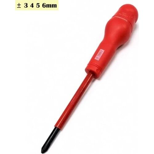 1pcs) 3mm 4mm Phillips Slotted Screwdriver Insulated Screwdrivers Cross Flat Screwdriver Magnetic Tip Screw Driver Repair Tool