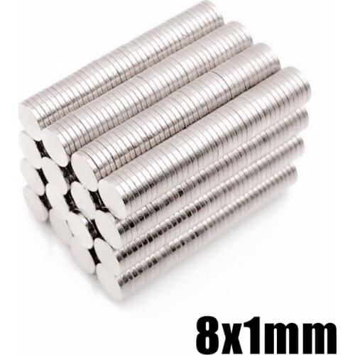 10/20/50/100PCS 8x1mm Super Powerful Round Neodymium Iron Boron Magnet N35 Rare Earth Magnet 8 * 1mm