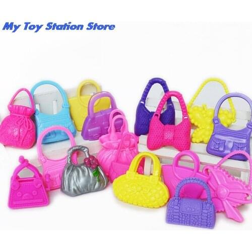 New 10 PCS Cute Dolls Accessories Mix Styles Colorized Fashion Morden Doll Bags Accessories For Baby Kids Birthday Gift Toys