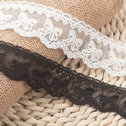 10yards Super Wide Beautiful Guipure Net Lace Trim Ribbon with Double edge Embroidered bow knot 3.5cm width-QX