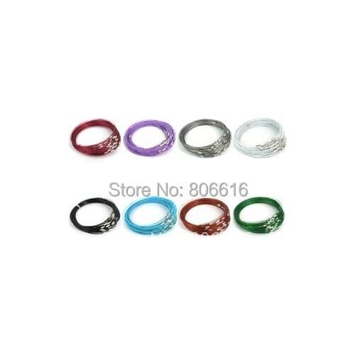 18Inch 100Pcs Mix Color Steel Wire Memory Torques Necklace Wires Choker Jewelry Diy Cords Ropes