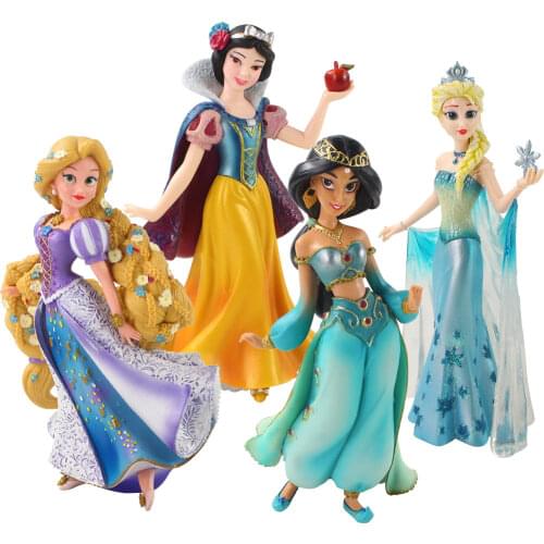 20cm Princess Feozen Elsa Snow White Tangled Rapunzel Jasmine PVC Action Figure Model Toys Dolls Brinquedos Decoration Kids GIft