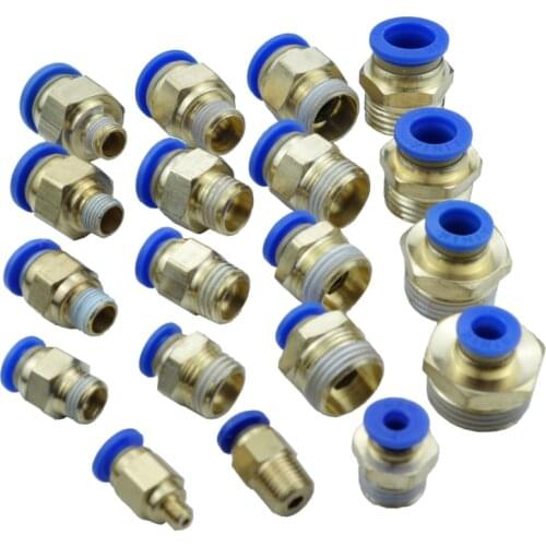 4/6/8/10/12 mm OD * M5 1/8"/1/4"/3/8"/12" BSPP Pneumatic Air Push In Quick Fitting Straight Male Connector