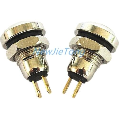 5pcs Metal Waterproof 8mm Momentary OFF-MOM 2Pin SPST Mini Push Button Switch