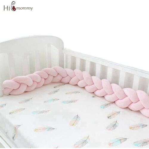 3M/2M Baby Bumper Bed Braid Knot Pillow Bebe Crib Protector Cot Bumper Room Decor Cushion Bumper For Infant Crib Nordic Knot