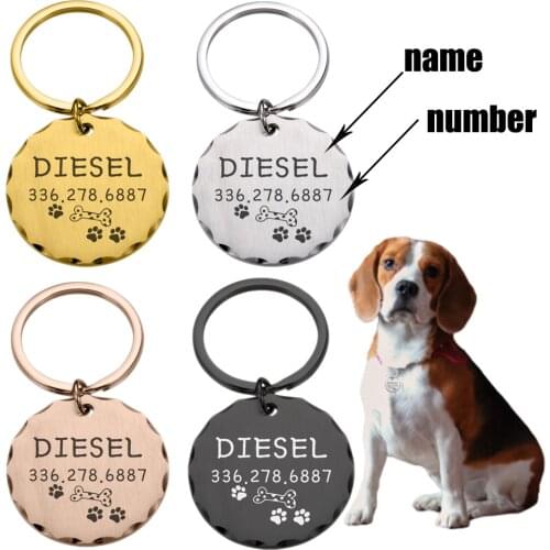 Pets Dogs Accessories Dog Medal with Engraving Name Plate for Dogs Cat Anti-lost ID Tags Personalized Pet Cats Puppy Collar Tags