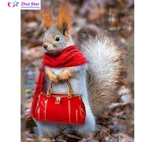 YI BRIGHT 5D Round diamond painting diy diamond painting embroidery cross stitch Home Decor Full diamond mosaic Funny Squirrels