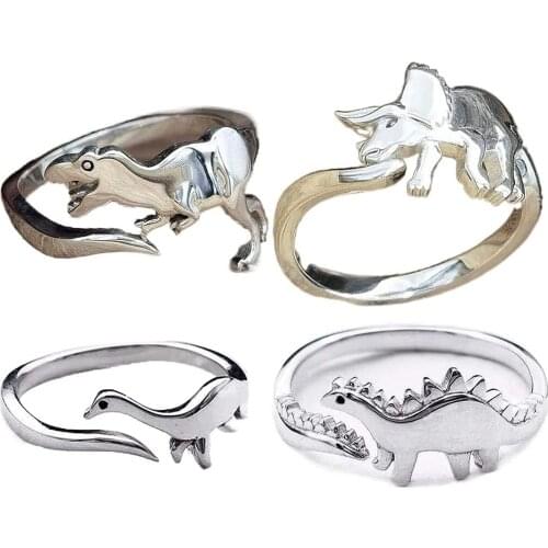 New retro fashion simple animal ring opening adjustable ring men and women punk hip hop Rock Gothic neutral jewelry gifts