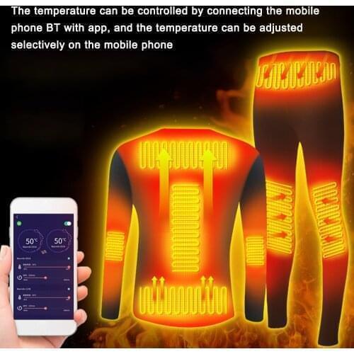 Warm Underwear Suit Winter Intelligent Temperature Control Warm Cold Proof Electric Heating Clothes Trousers Heating Warm Suit