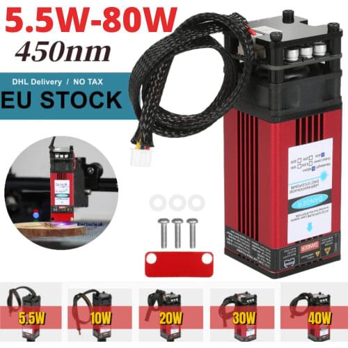 10/20/30W/40W Laser Module Laser Head 450nm Blue Lase for Laser Engraving Machine Wood Marking Cutting Tool Engraving Head CNC