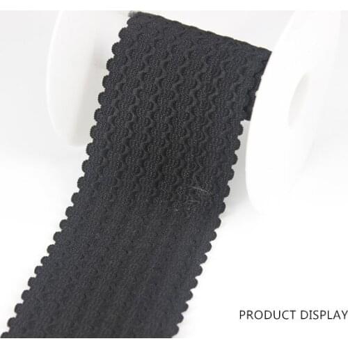 60mm Black Elastic Stretch Ribbon Tape Trim Band Strap Webbing Applique Sewing Supplies cinta for Costume Belt 20yd/T1174