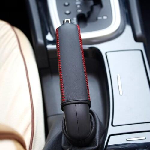 LS AUTO Top genuine leather Case for handbrake For Citroen C4L hand brake cover top layer leather cover handbrake interior