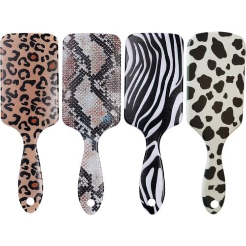 Massage Airbag Comb Leopard Print Hair Cushion Comb Shunfa Square Cartoon Animal Plastic Comb