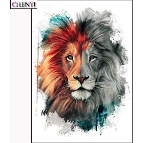CHENYI DIY 5D Diamond Painting Lion Animal Full Square/Round Diamond Embroidery Cross Stitch Painting By Numbers Decor Home Gift