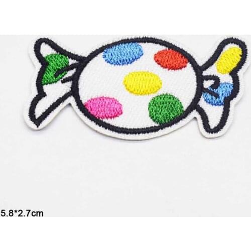 Candy Iron On Embroidered Clothes Patches For Girls Scoolbag Clothing Stickers Garment Wholesale