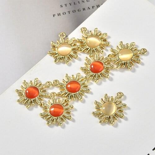 New style 40pcs/lot color resin core geometry rounds sun shape alloy floating locket charms diy jewelry earring accessory