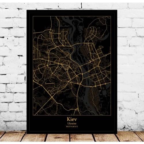 Kiev Ukraine Map Poster
