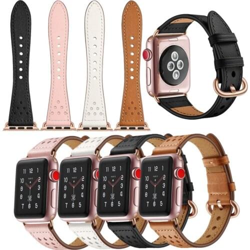 Cowhide Watchband for Apple Watch Band Series 5/4/3/2/1 42mm 38mm Leather Sports Strap For IWatch 44mm 40mm Bracelet Belt