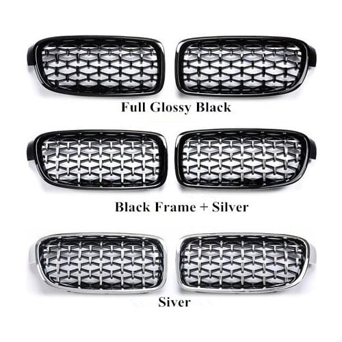One Pair M3 style kidney Grill grid for BMW 3 Series 2012-2018 F30 F31 F35 316i 318d 320i 325d Diamond Style Front Grills