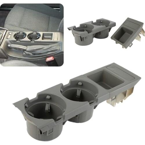 Grey Multi Function Car cup bottle Holder money coins Storage Box For BMW E46 318 320 325 330 1998-2004 Drink Cup Holder
