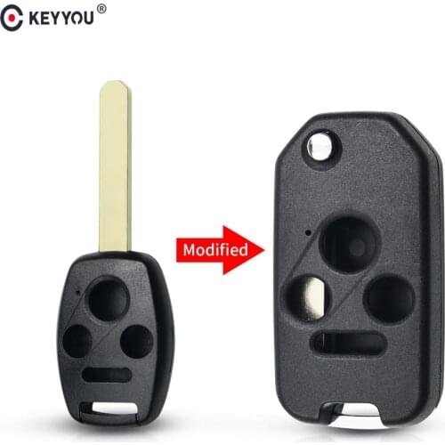 KEYYOU 3 + 1 Panic 4 Button Remote Case Flip Folding Remote Key Shell Cover Fit For Honda Accord Civic Pilot CRV