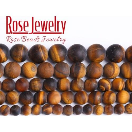 Dull Polish Matte Natural Yellow Tiger Eye Beads Round Stone Beads For Jewelry Making DIY Bracelet Accessories 4 6 8 10 12 14mm