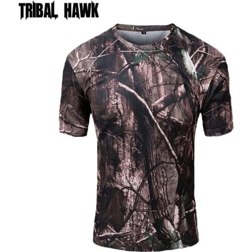 Outdoor Camouflage Shirts Camping Tactical T-shirts Men Hiking Hunting Quick Dry Short Sleeve Army Camo Military Tee Shirts