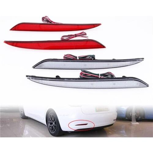 1 Pair for Tesla Model S 2012-2020 12V LED Rear Bumper Reflector Lamp Brake Lights Car-Styling Tail Stop Brake Lamp Accessories