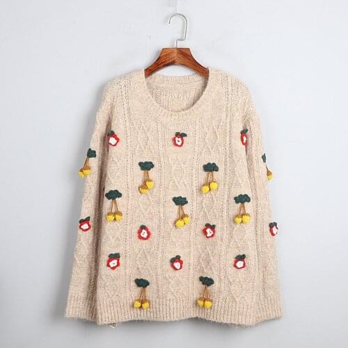 1101 2020 Autumn Sweater Free Shipping Crew Neck Long Sleeve Kint Flowers Solid Fashion Women Clothes S m L dl