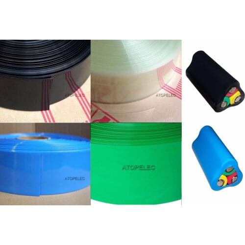 18650 Battery Wrap) Wide 60MM / Diameter 38MM PVC 2:1 Heat Shrink Tubing Black/Red/Yellow/Green/Blue/White/Clear