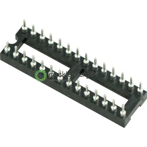 2pcs DIP-28 Round Hole 28 Pins 2.54MM DIP DIP28 IC Sockets Adaptor Solder Type 28 PIN 2.54 IC Connector