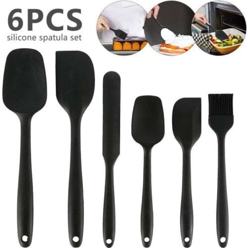 6pcs/set Silicone Spatula Oil Brush Set Cream Spatula Baking Mixing Knife Small Brush DIY Kitchen Baking Tools Baking Kit