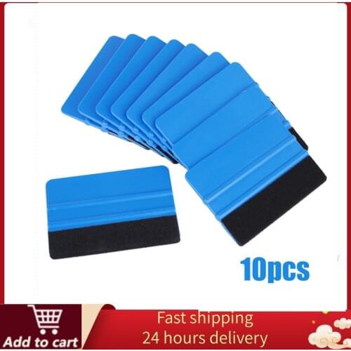 10 PCS Car Vinyl Film packaging Automotive tools Blue Scraper squeegee with felt edge Car styling Sticker Accessories free ship
